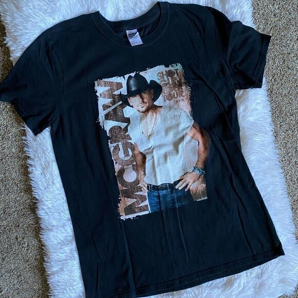 McGraw Shot Gun Rider Tour T-shirt Concert Black Short Sleeve Size Medium - Picture 2 of 7